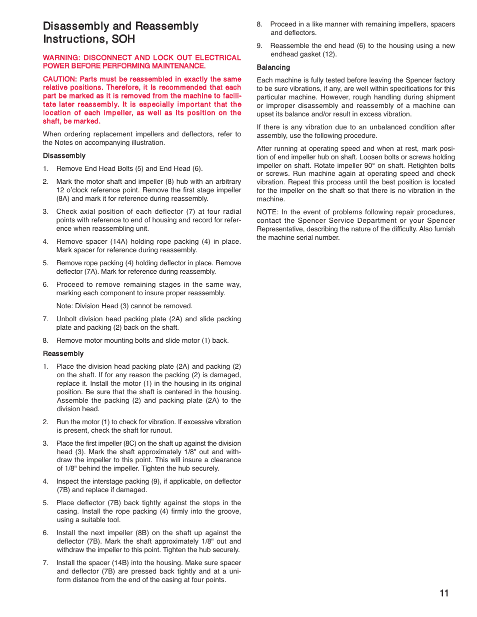 Spencer 4BOB Multistage Centrifugal Blowers User Manual | Page 11 / 20