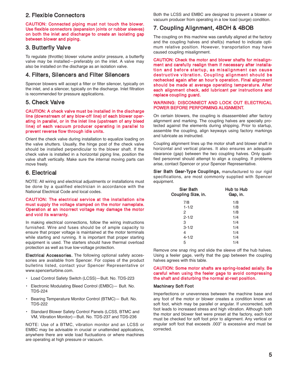 Cchheecckk vvaallvvee, Eelleeccttrriiccaall | Spencer 4BOB Multistage Centrifugal Blowers User Manual | Page 5 / 20