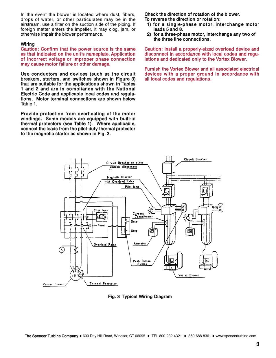 Spencer VB055 Vortex Regenerative Blowers User Manual | Page 3 / 20