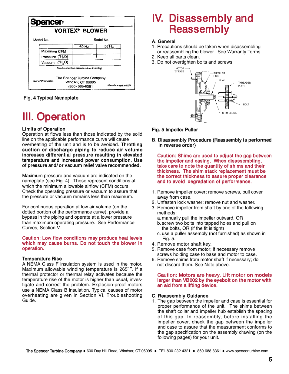 Spencer VB055 Vortex Regenerative Blowers User Manual | Page 5 / 20