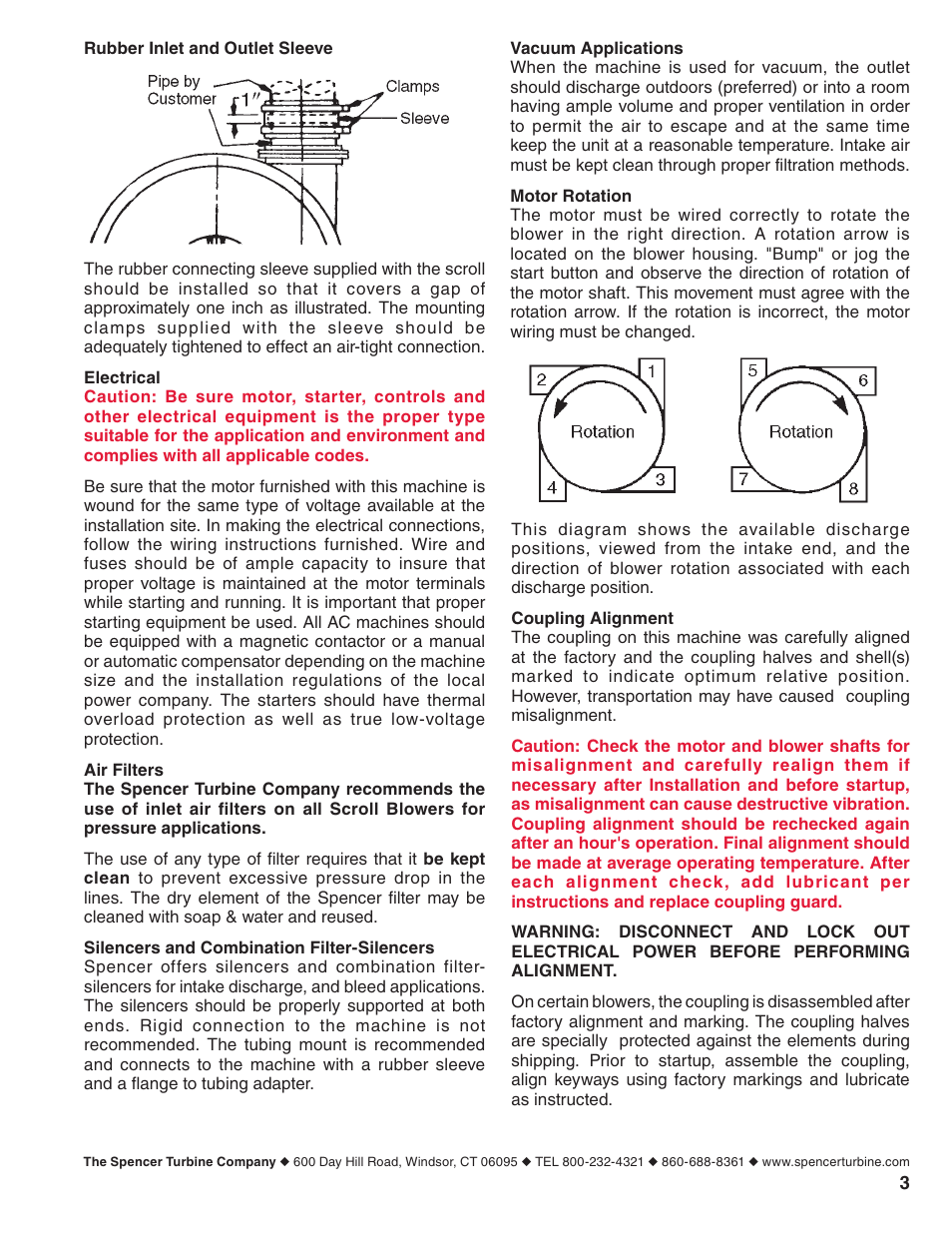 Spencer Single-Stage Scroll Blowers User Manual | Page 3 / 12