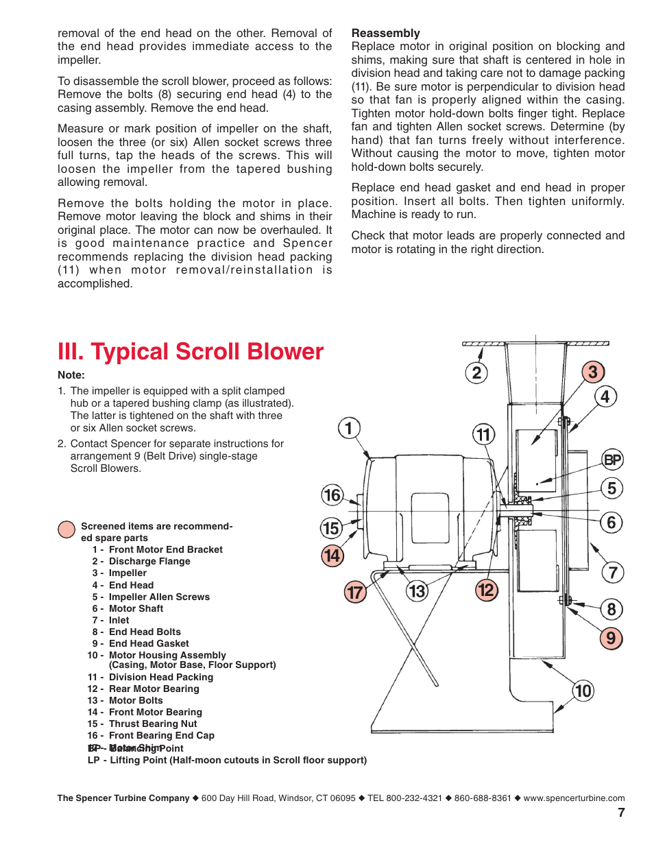 Iii. typical scroll blower | Spencer Single-Stage Scroll Blowers User Manual | Page 7 / 12