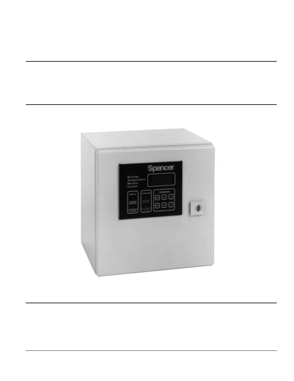 Spencer Bearing Temperature Monitor Control User Manual | 4 pages