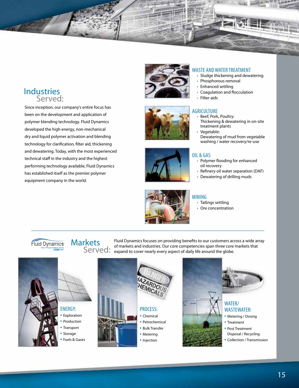 Markets served: industries served | Pump Solutions Group Neptune User Manual | Page 15 / 20