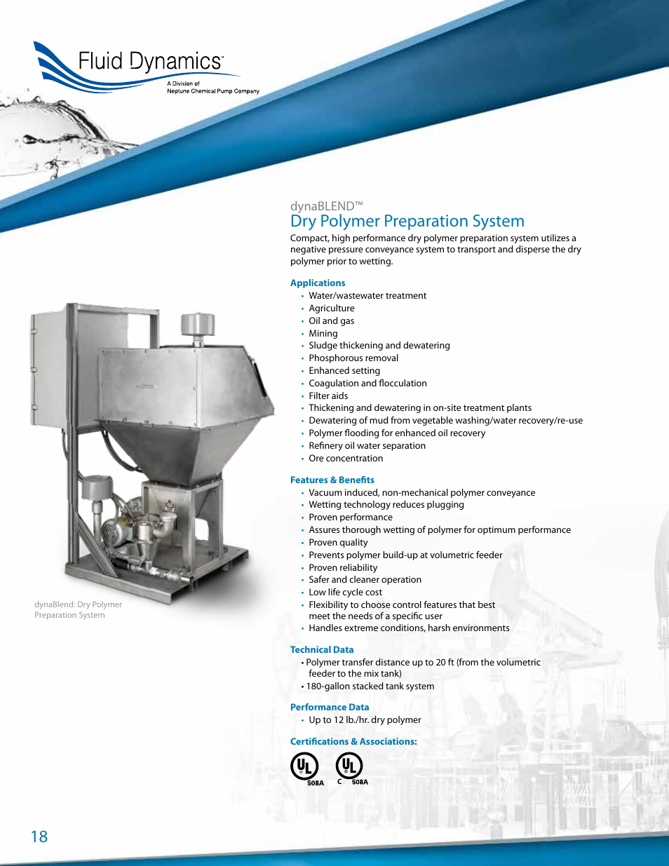 Dry polymer preparation system, Dynablend | Pump Solutions Group Neptune User Manual | Page 18 / 20