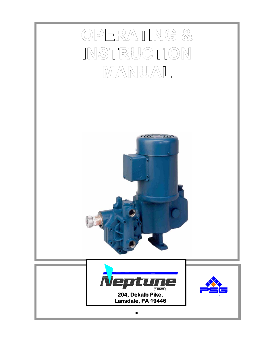 Pump Solutions Group Neptune Series 500 MODEL 481 THRU 547 User Manual | 44 pages