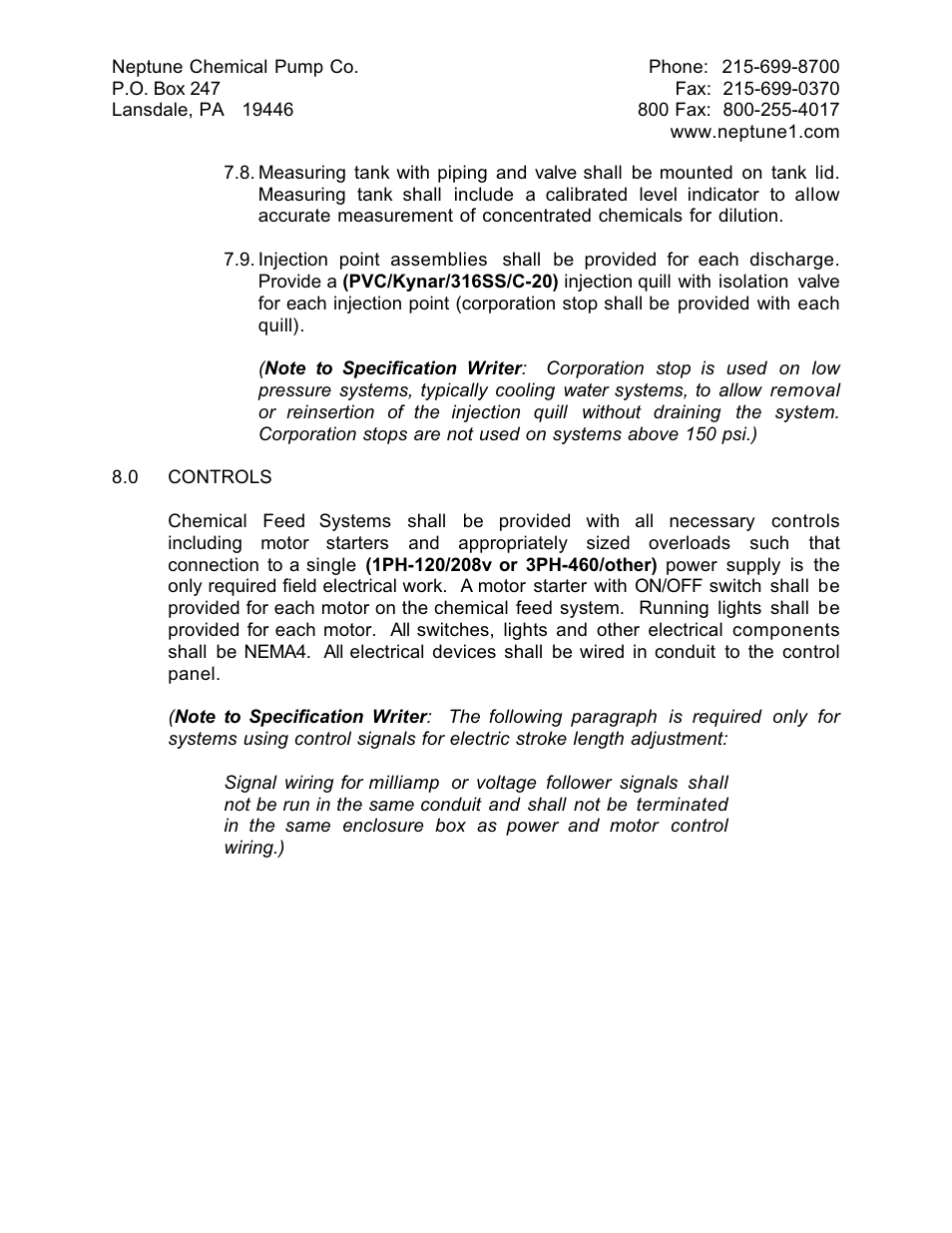 Pump Solutions Group Neptune Series 500 Specs Industrial User Manual | Page 6 / 7