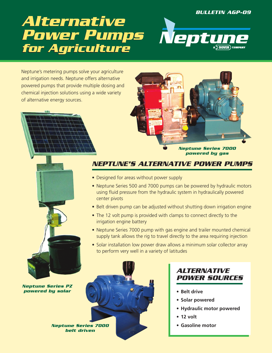 Pump Solutions Group Neptune Alternative Power Pumps for Agriculture User Manual | 2 pages