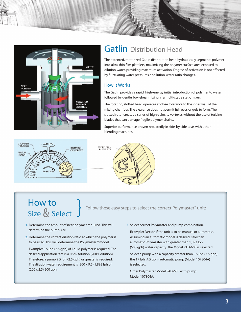 Gatlin, How to, Size select | Distribution head | Pump Solutions Group Neptune Polymaster User Manual | Page 3 / 8