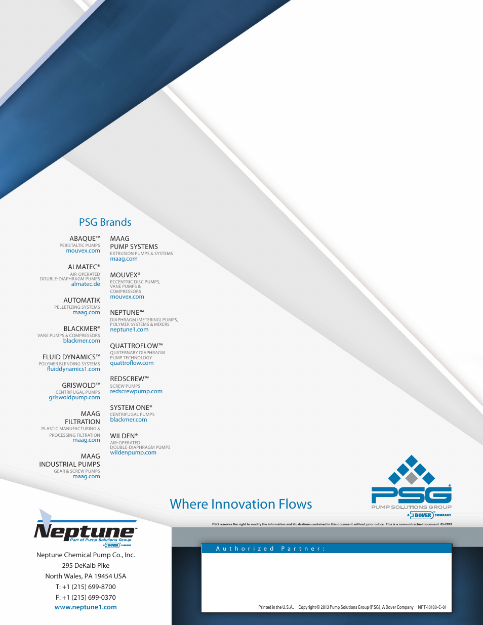 Where innovation flows, Psg brands | Pump Solutions Group Neptune Polymaster User Manual | Page 8 / 8