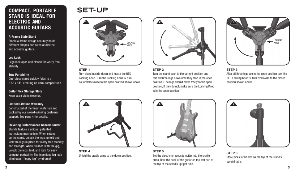 Set-up | Ultimate Support GS-55 User Manual | Page 2 / 2