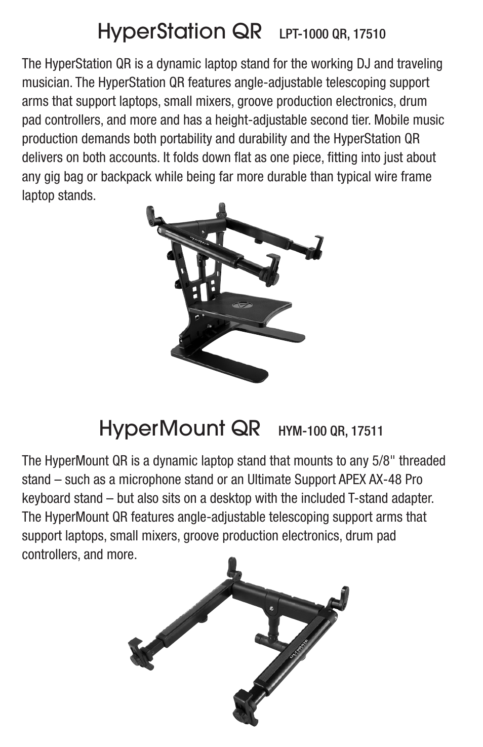 Hyperstation qr, Hypermount qr | Ultimate Support HyperMount QR HYM-100 QR User Manual | Page 7 / 8