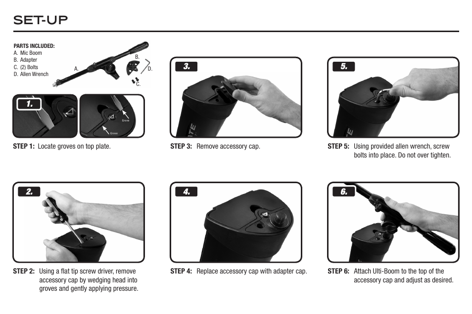 Set-up | Ultimate Support AX-48 Pro Mic Boom User Manual | Page 2 / 2