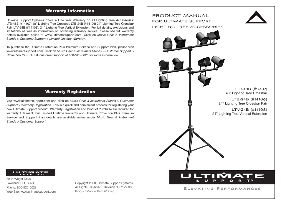 Ultimate Support LTV-24B User Manual | 2 pages