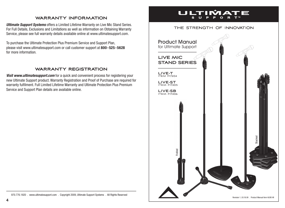 Ultimate Support LIVE-T User Manual | 2 pages