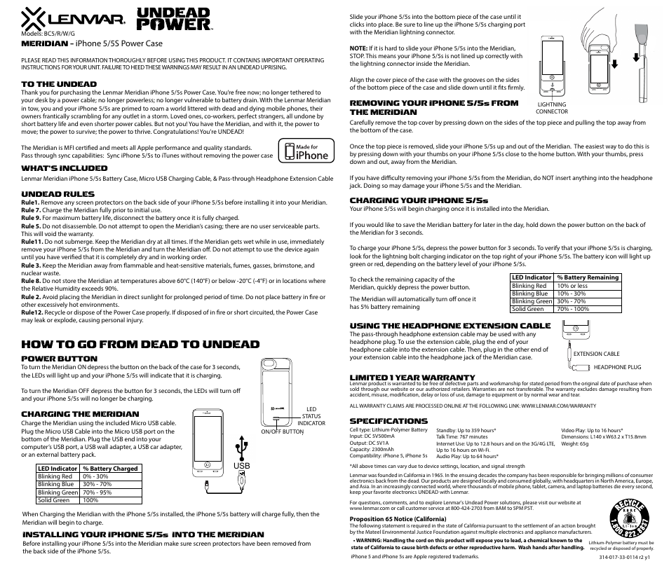 Lenmar BC5 User Manual | 3 pages