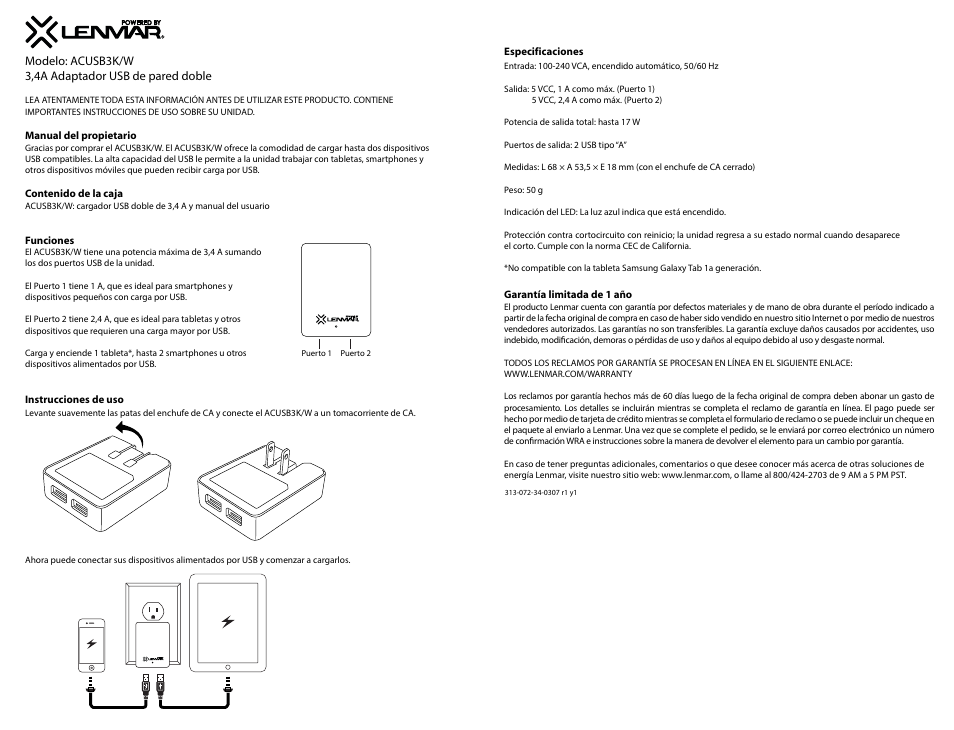 Acusb3k-w spa.ai | Lenmar ACUSB3K_W User Manual | Page 3 / 3