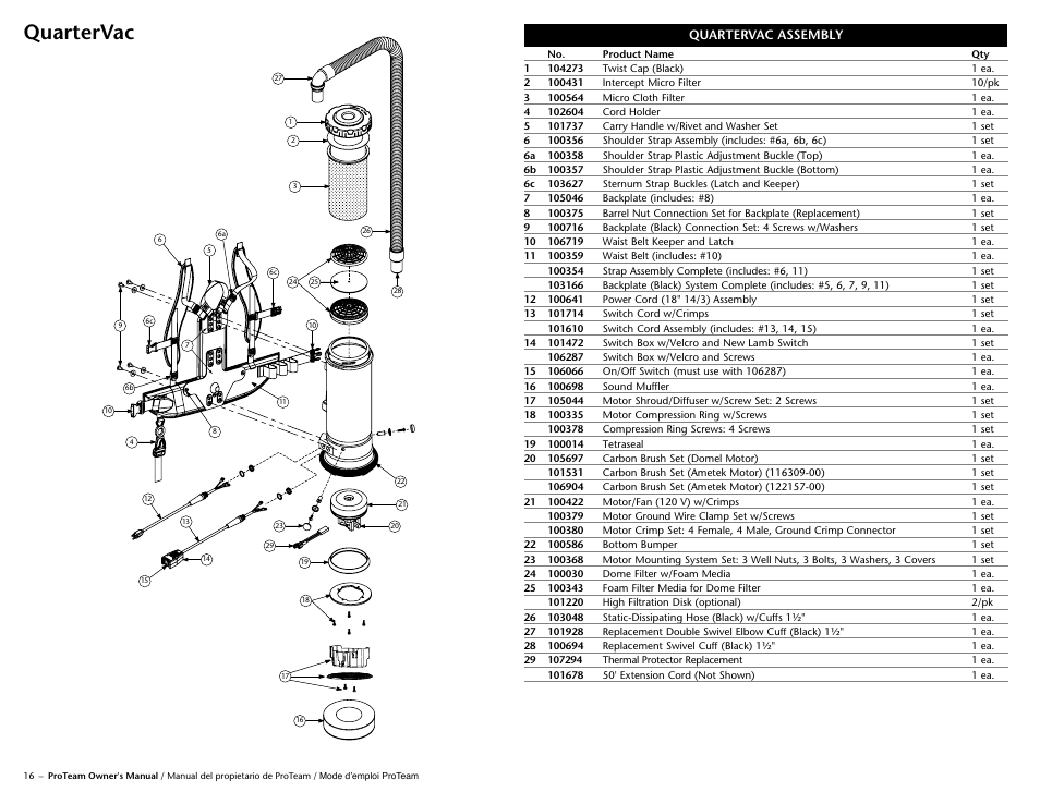 ProTeam TailVac User Manual | 10 pages