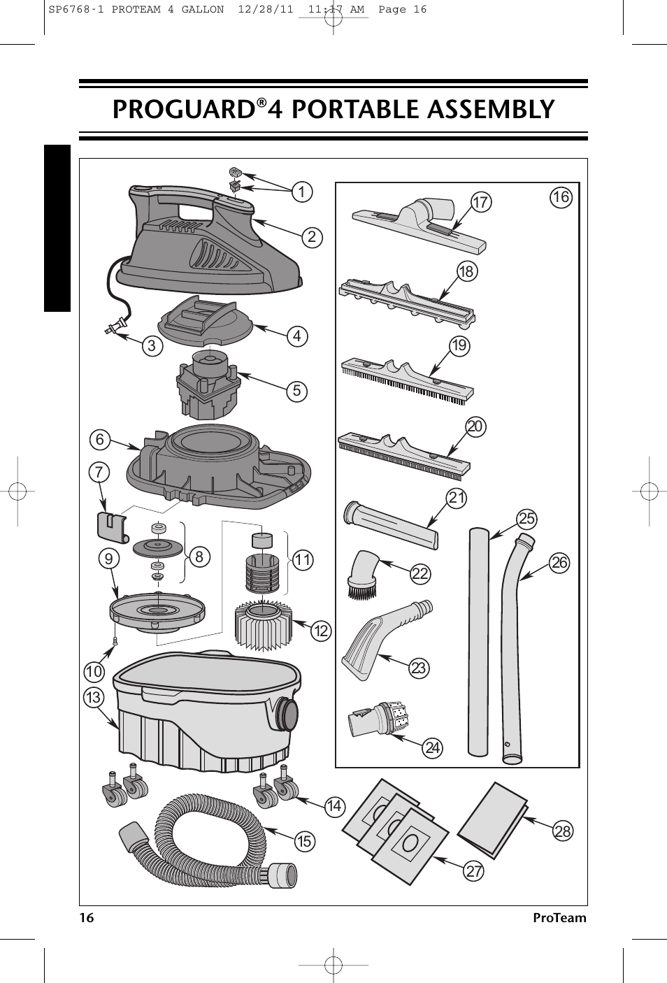 Proguard®4 portable assembly | ProTeam ProGuard 4 Portable User Manual | Page 16 / 60