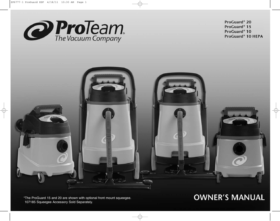 ProTeam ProGuard 20 User Manual | 48 pages