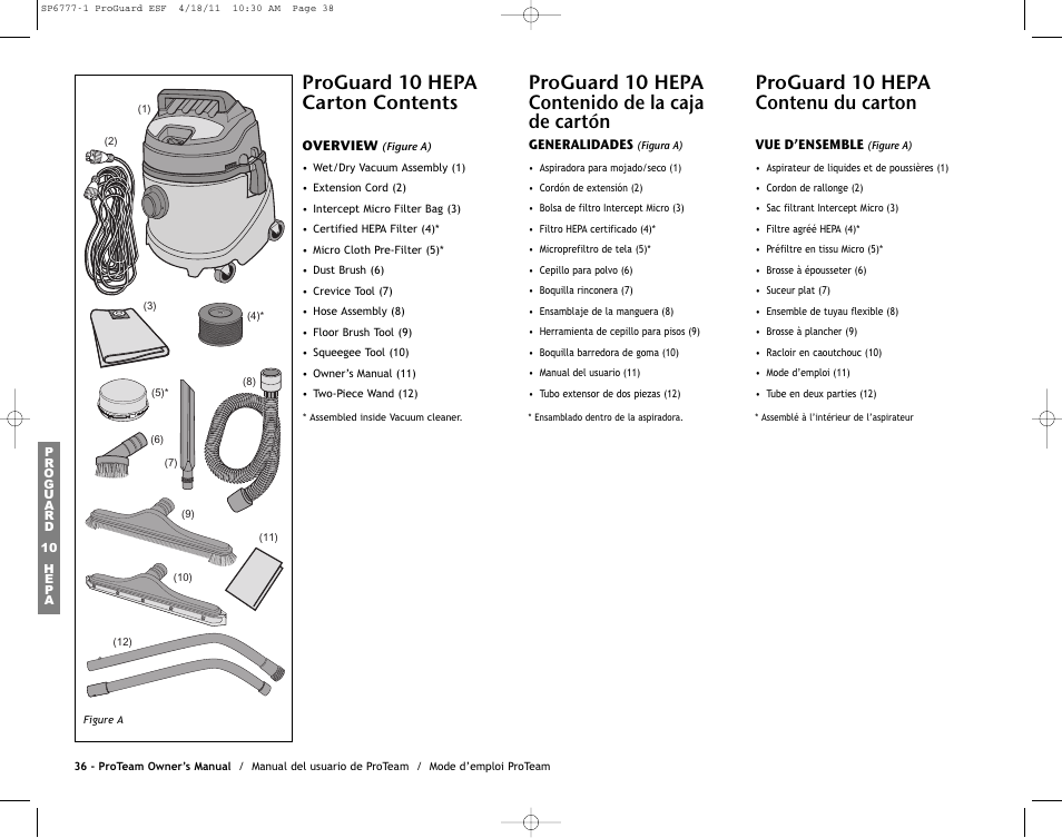 ProTeam ProGuard 20 User Manual | Page 38 / 48