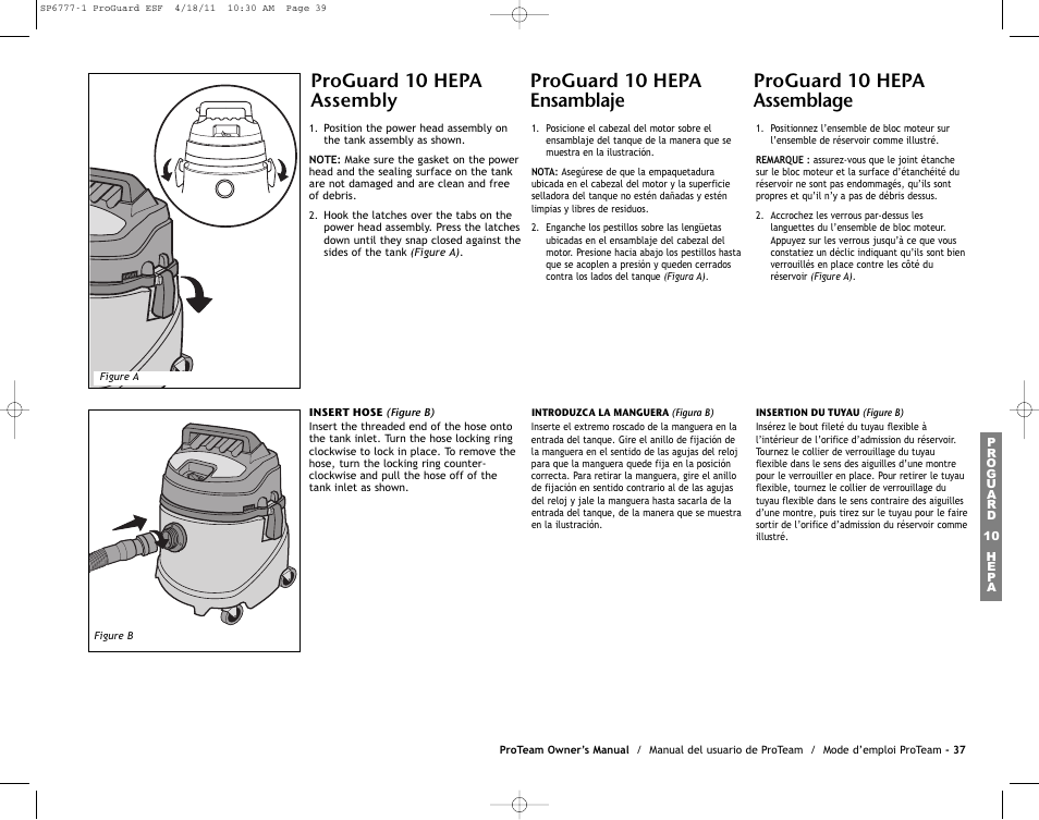 ProTeam ProGuard 20 User Manual | Page 39 / 48