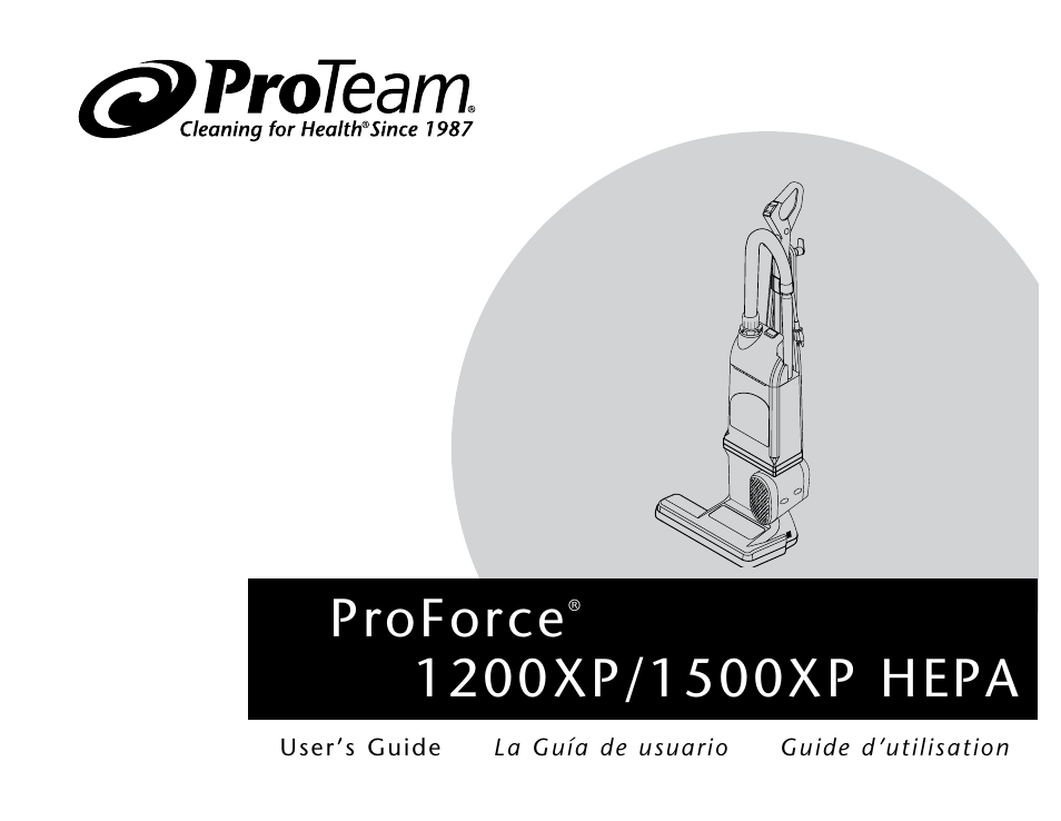 ProTeam ProForce 1200XP HEPA User Manual | 20 pages