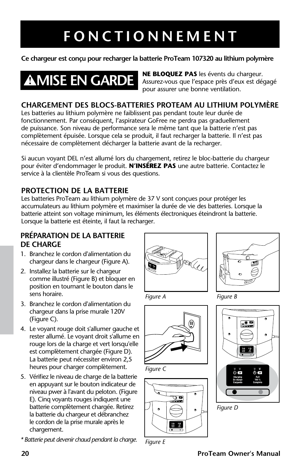 Mise en garde | ProTeam GoFree Pro Battery User Manual | Page 22 / 28
