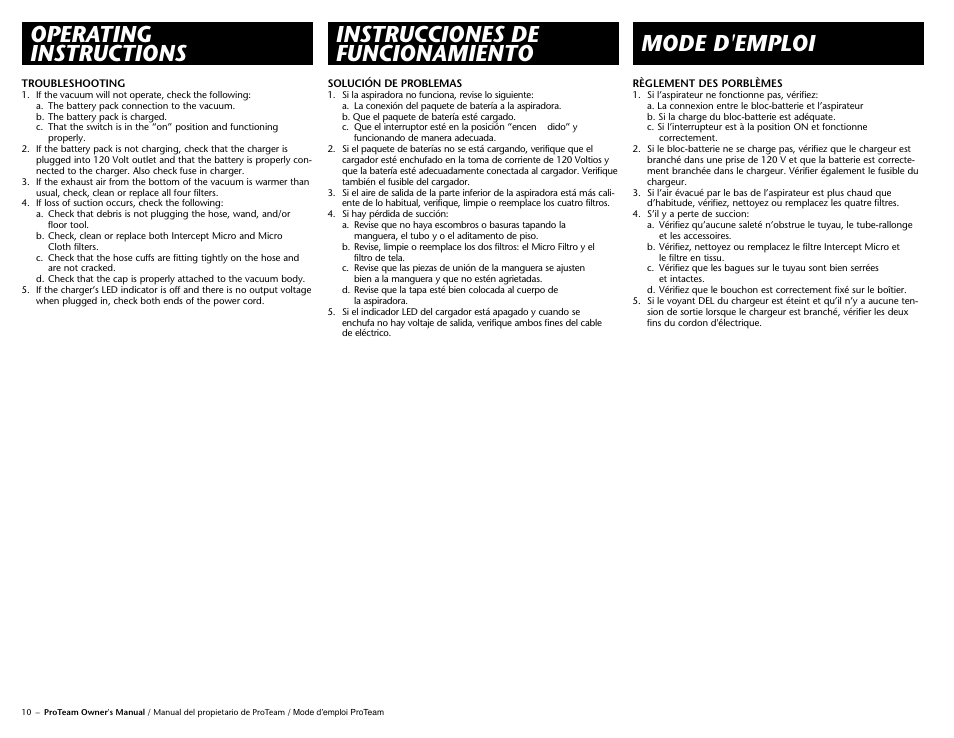 ProTeam GoFree Pro User Manual | Page 12 / 13