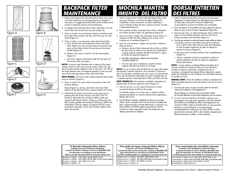 ProTeam TailVac User Manual | Page 9 / 17