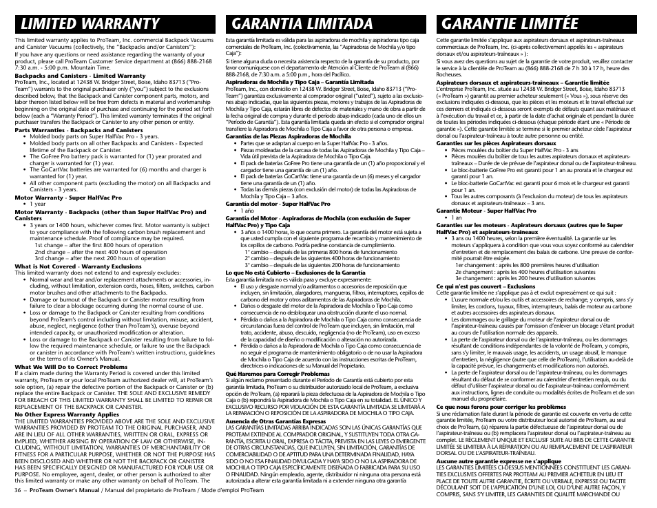 ProTeam Super HalfVac Pro User Manual | Page 11 / 16
