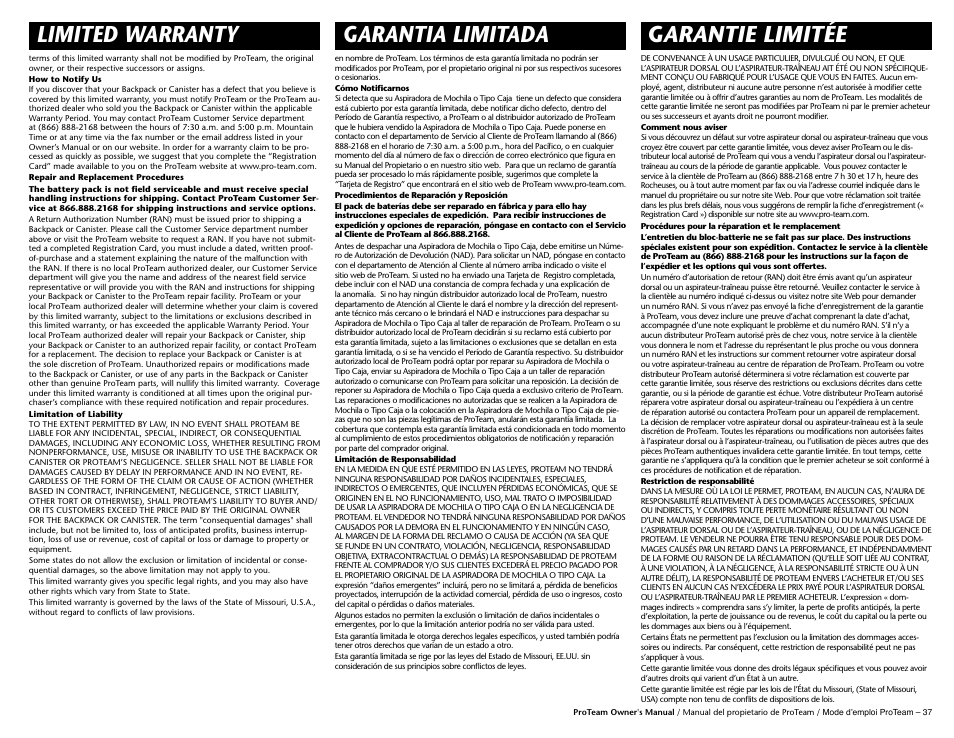 ProTeam Super HalfVac Pro User Manual | Page 12 / 16