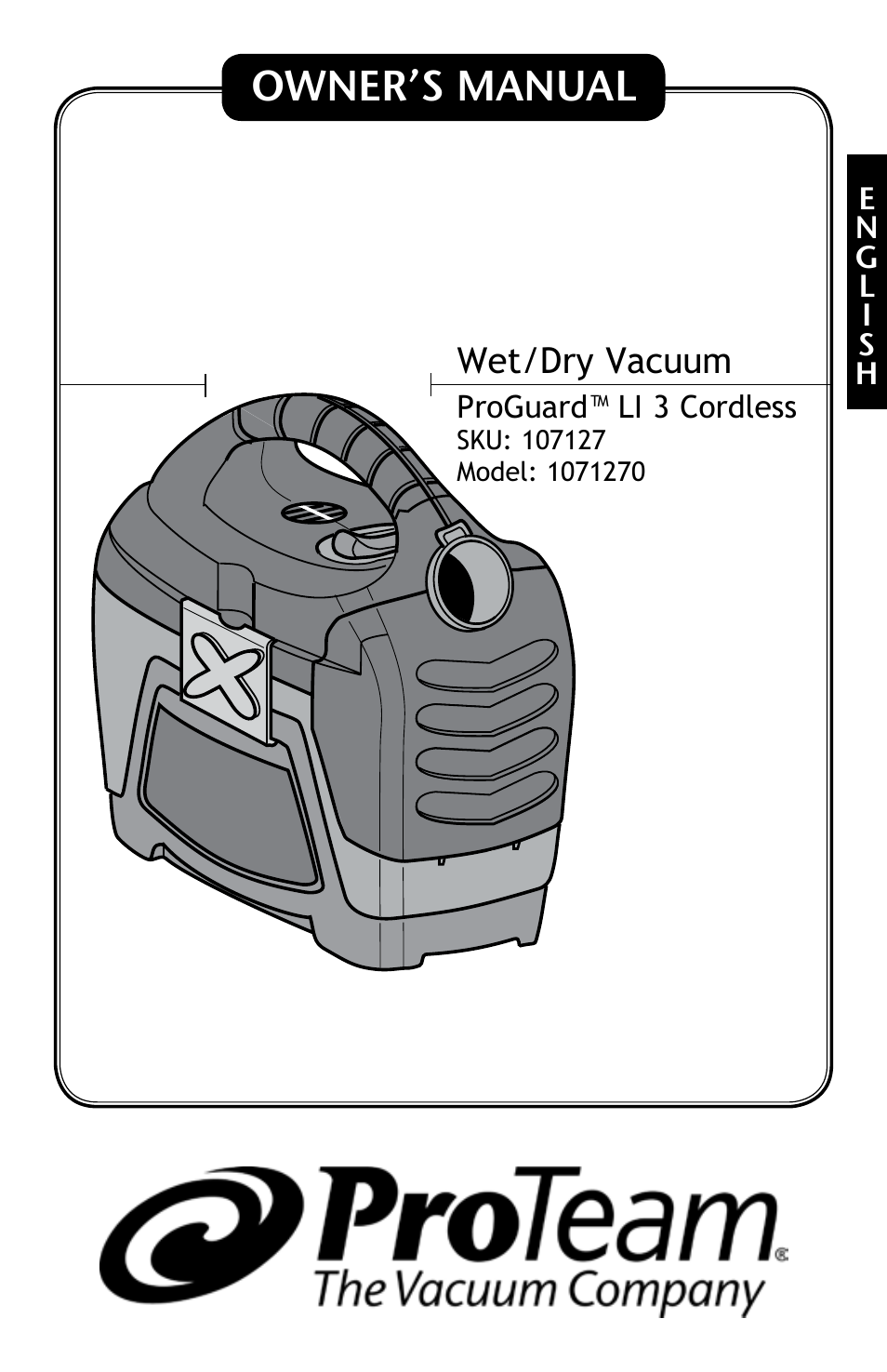 ProTeam ProGuard LI 3 Cordless User Manual | 60 pages