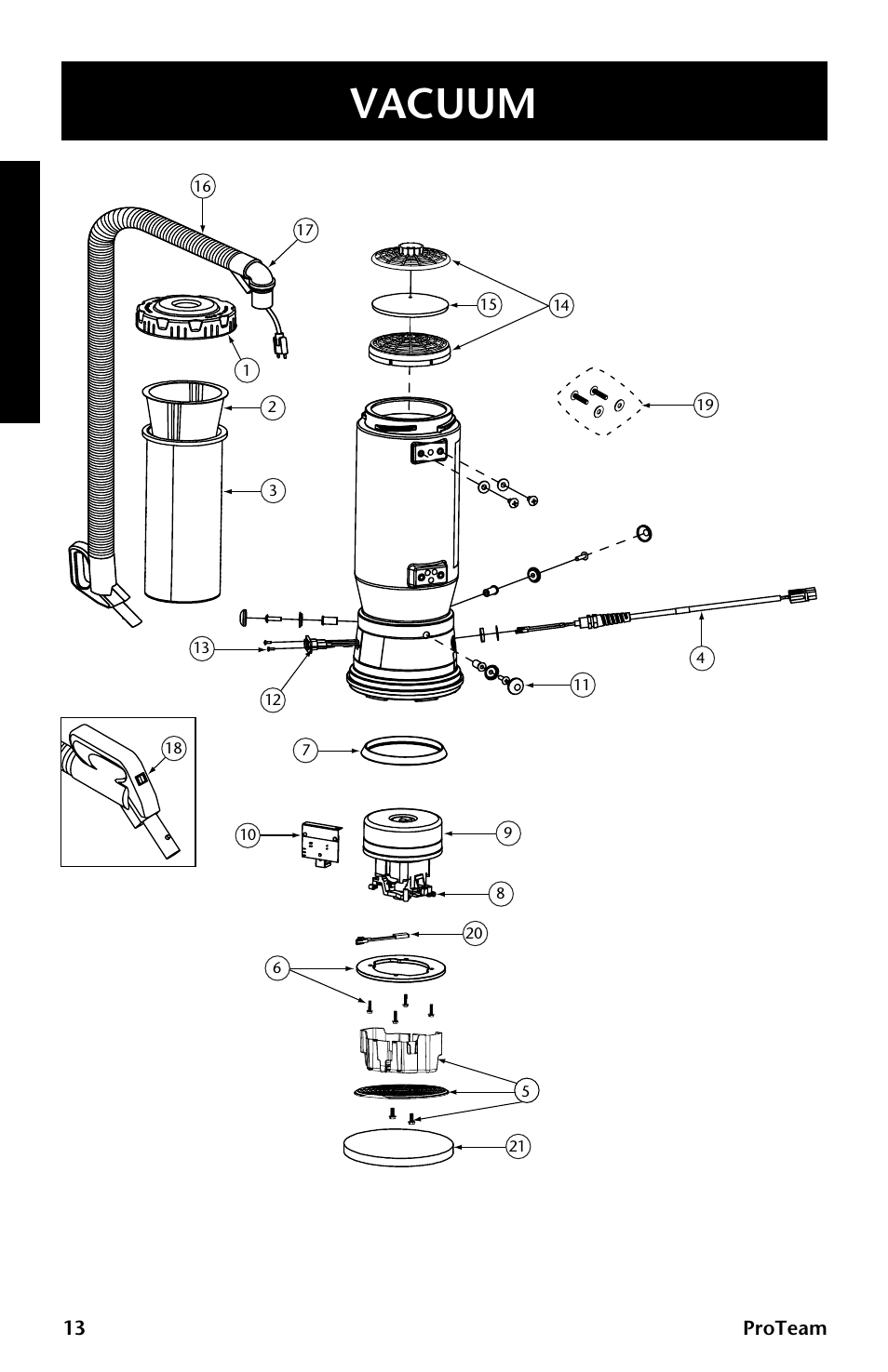 Vacuum | ProTeam GoCartVac User Manual | Page 14 / 35