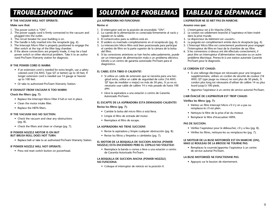 ProTeam ProForce 1500 HEPA User Manual | Page 11 / 20