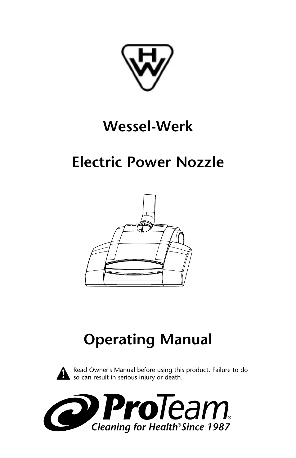 ProTeam Wessel-Werk Electric Power Nozzle User Manual | 20 pages