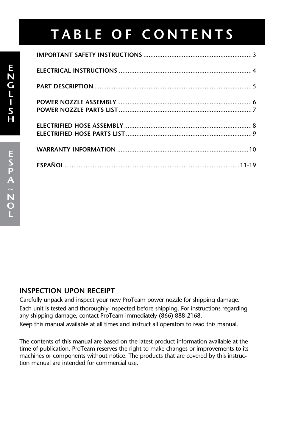 ProTeam Wessel-Werk Electric Power Nozzle User Manual | Page 2 / 20