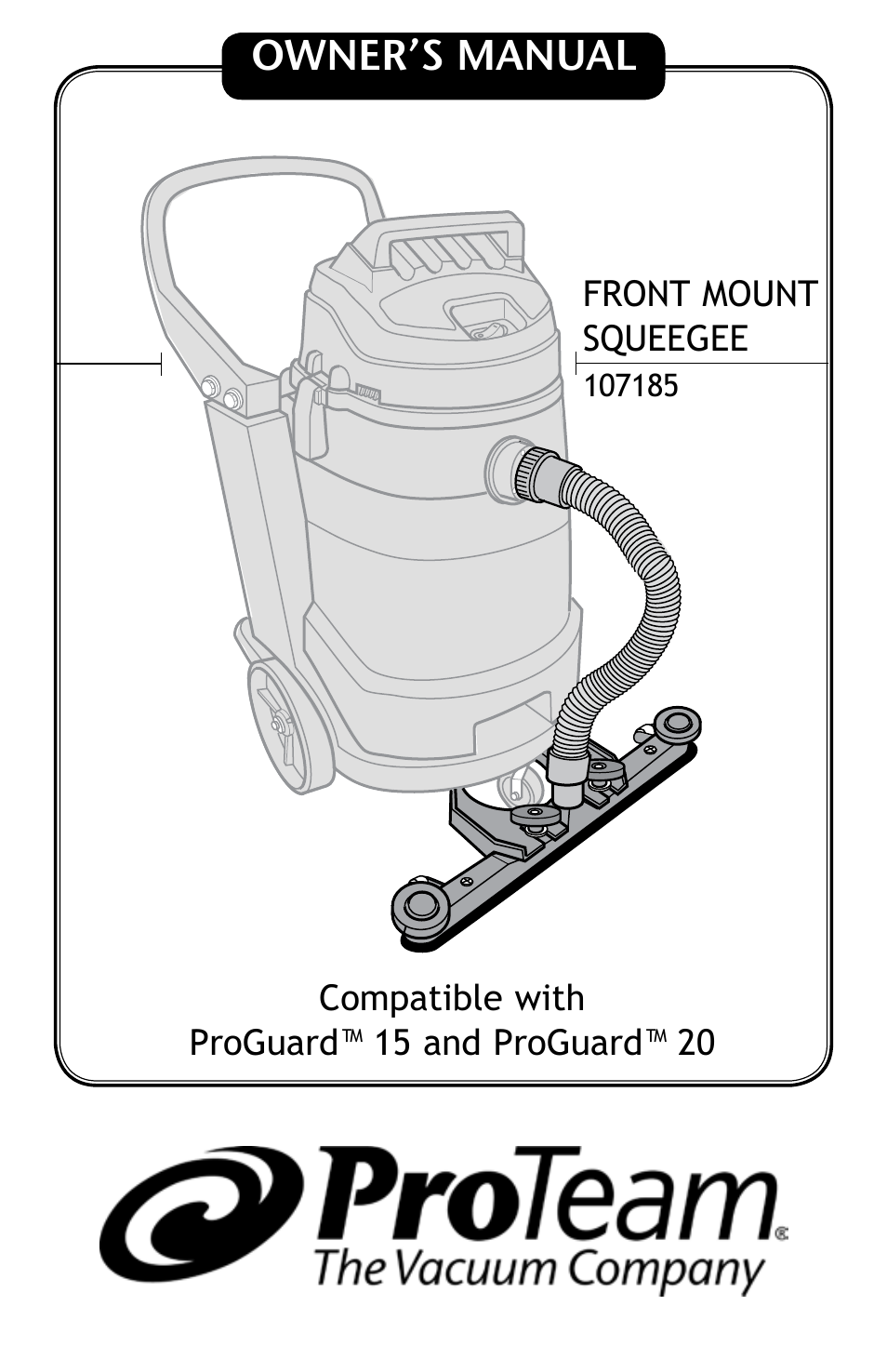 ProTeam ProGuard Front Mount Squeegee User Manual | 24 pages