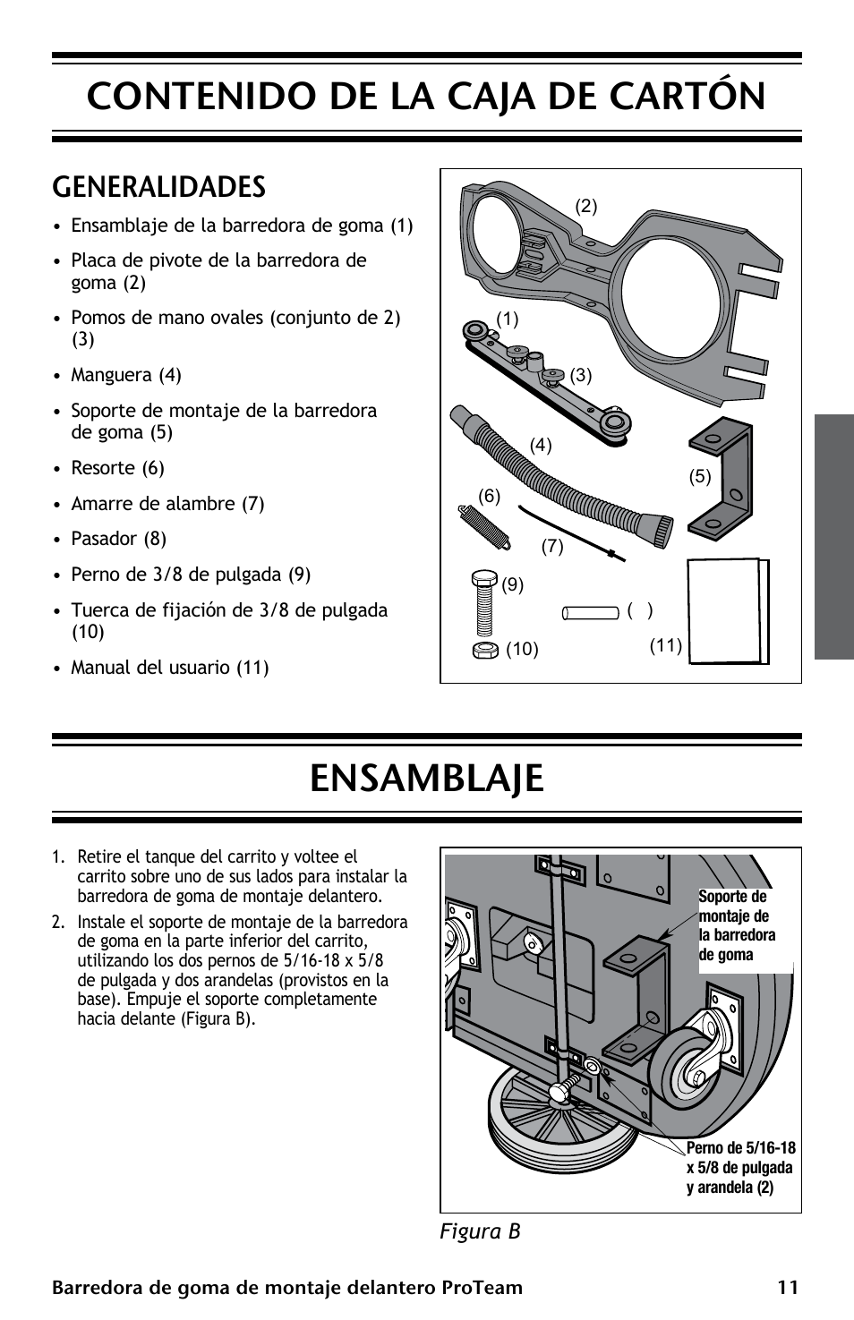 ProTeam ProGuard Front Mount Squeegee User Manual | Page 11 / 24