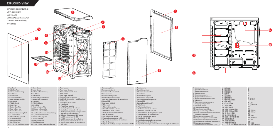 Exploded view | NZXT H440 Designed by Razer User Manual | Page 2 / 13