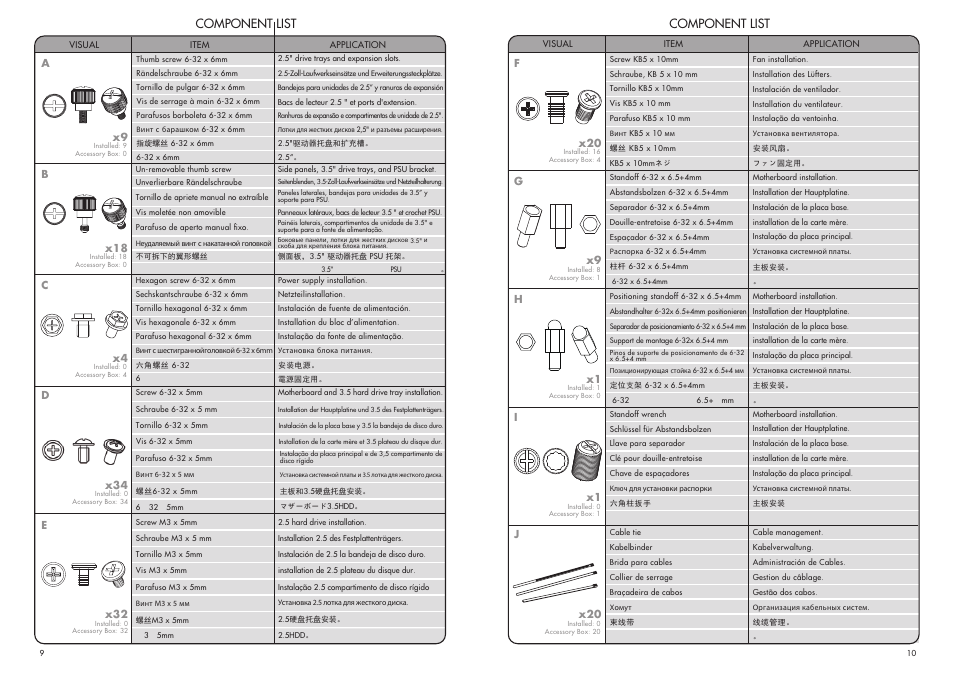 Component list | NZXT H440 Designed by Razer User Manual | Page 5 / 13
