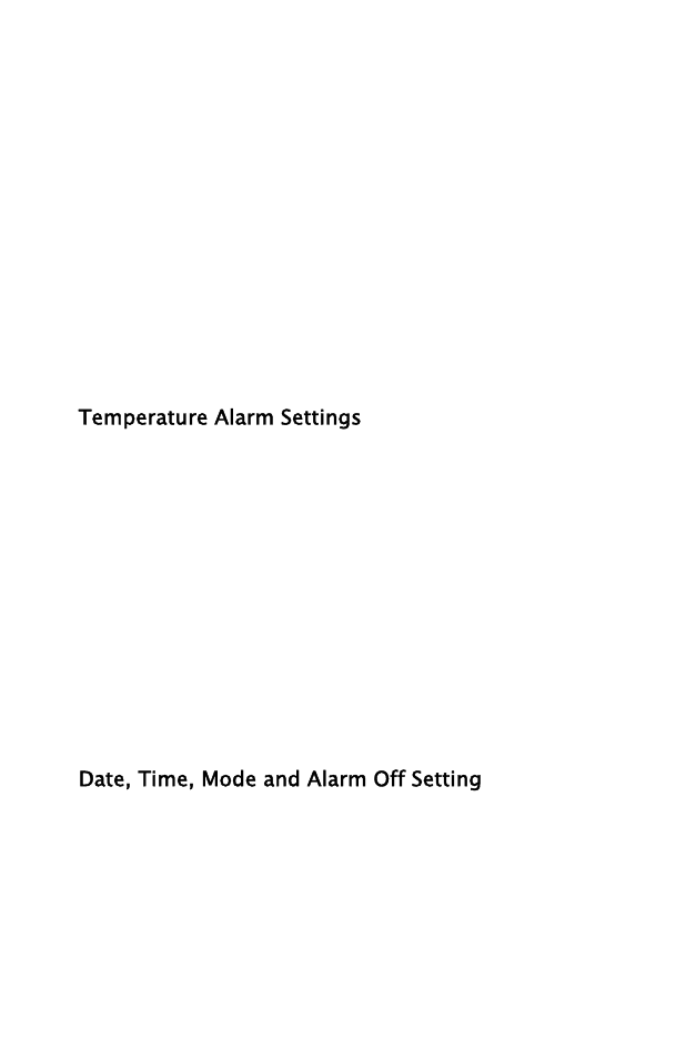 Temperature alarm settings, Date, time, mode and alarm off setting | NZXT Sentry LX User Manual | Page 6 / 7