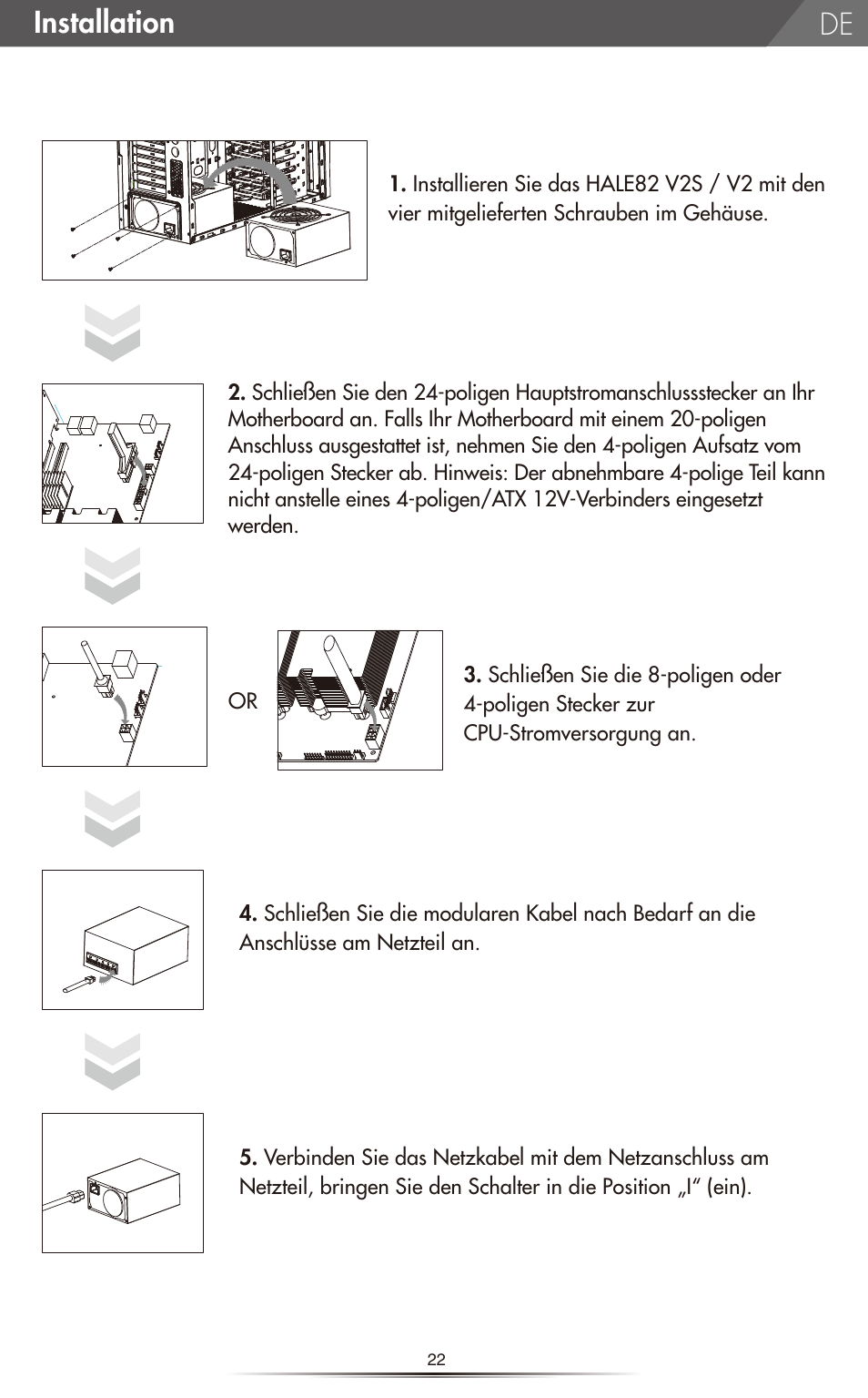 Installation | NZXT HALE82 v2 550W User Manual | Page 24 / 54