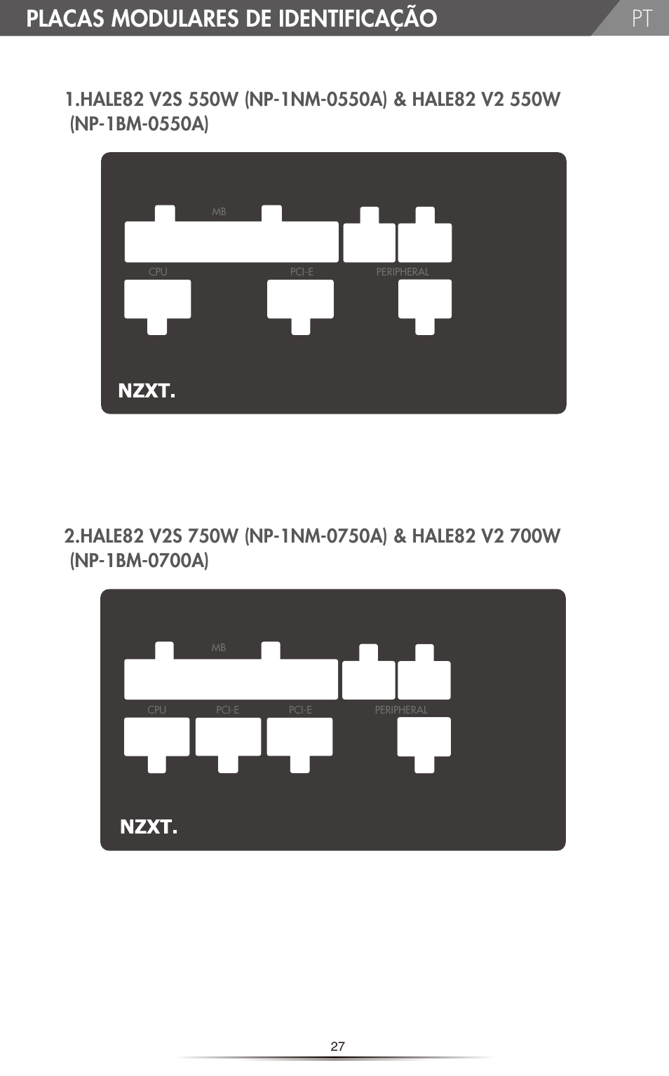 Placas modulares de identificação | NZXT HALE82 v2 550W User Manual | Page 29 / 54