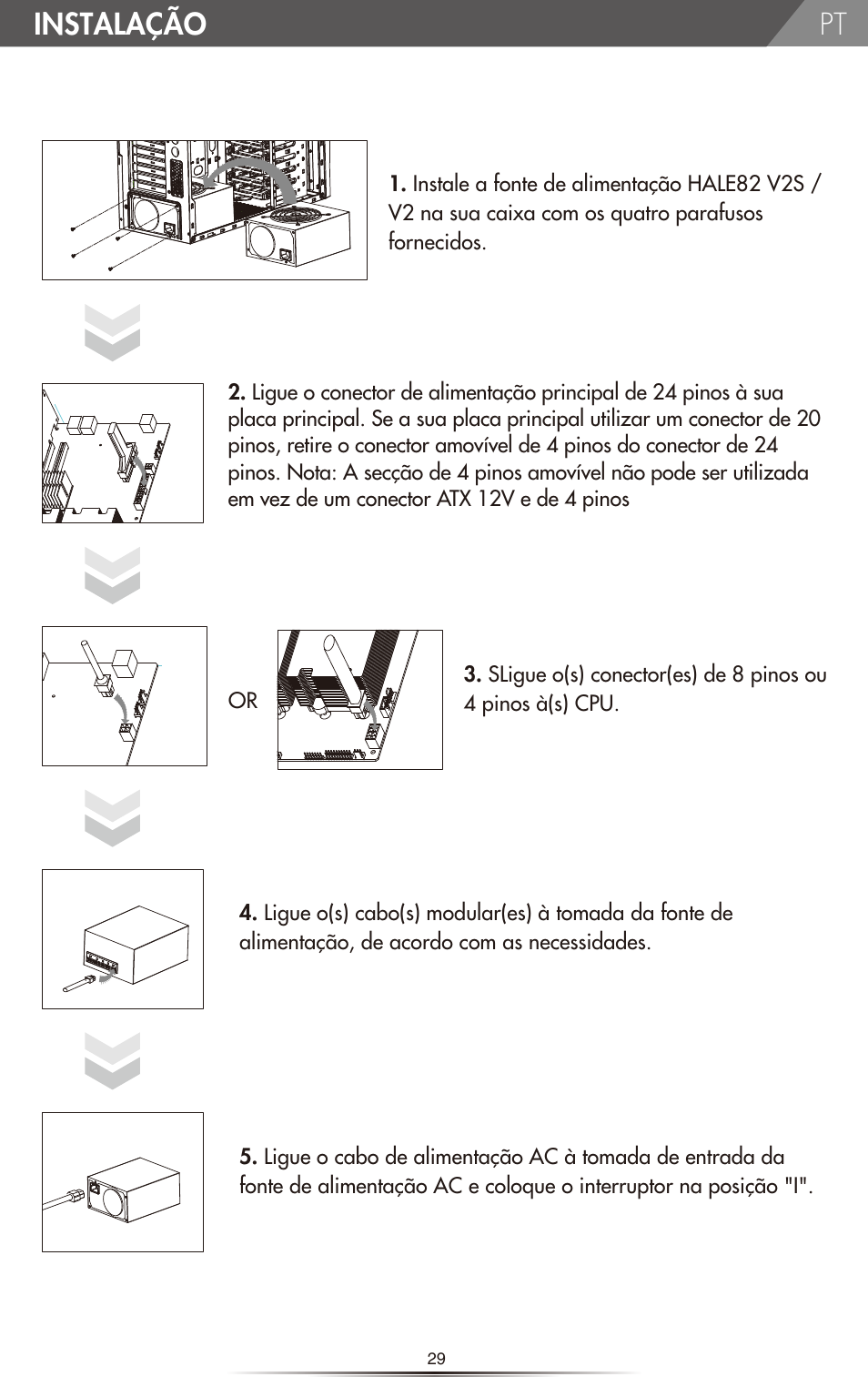 Instalação | NZXT HALE82 v2 550W User Manual | Page 31 / 54