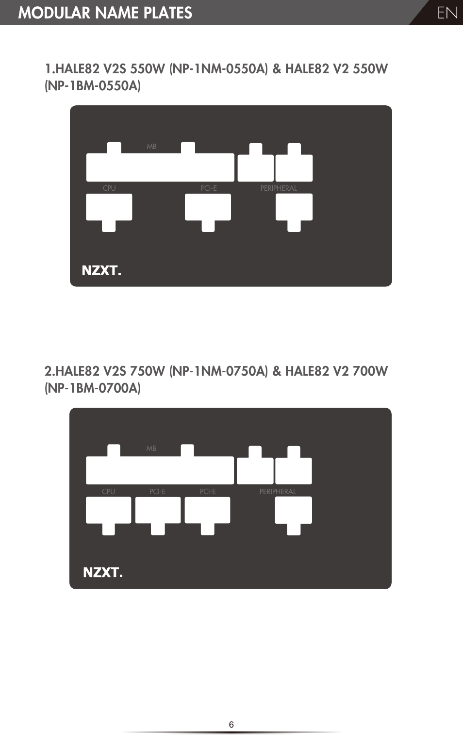Modular name plates | NZXT HALE82 v2 550W User Manual | Page 8 / 54