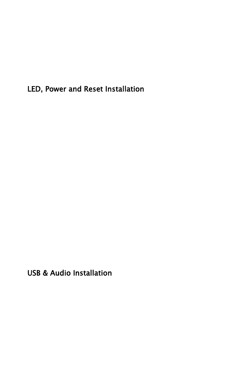 Led, power and reset installation, Usb & audio installation | NZXT Apollo User Manual | Page 6 / 11