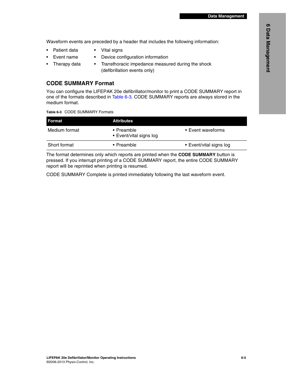 Code summary format, Code summary format -5 | Physio-Control LIFEPAK 20e User Manual | Page 113 / 218