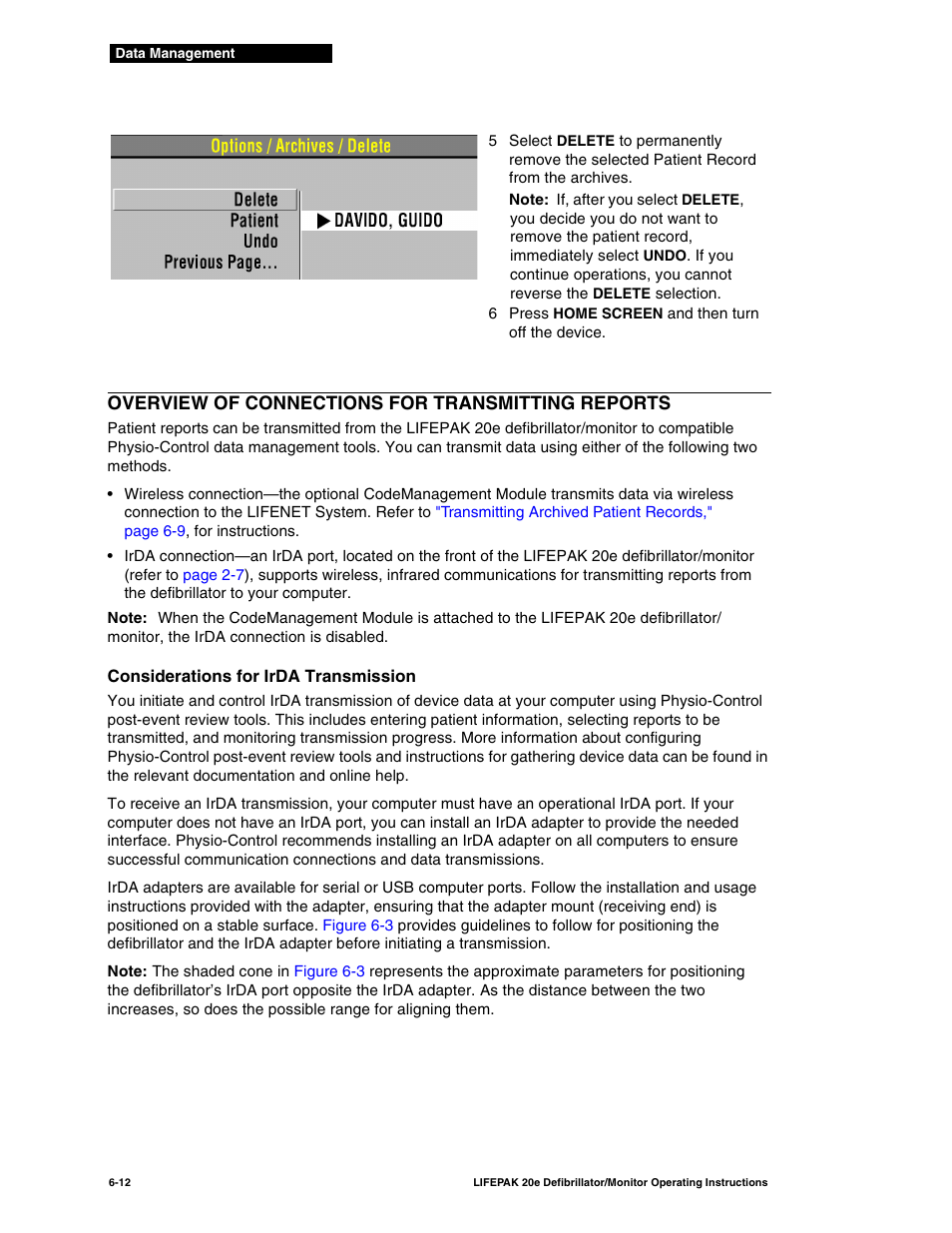 Overview of connections for transmitting reports, R to | Physio-Control LIFEPAK 20e User Manual | Page 120 / 218