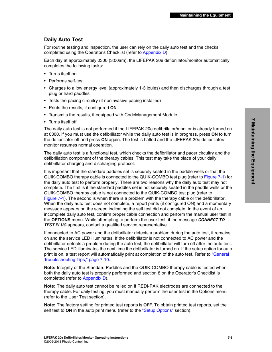 Daily auto test, Daily auto test -3 | Physio-Control LIFEPAK 20e User Manual | Page 125 / 218